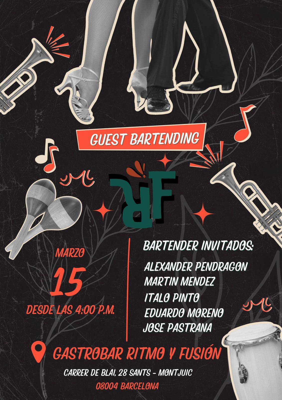 🍹 Guest Bartending — Cócteles, Baile y Música en Vivo 🎺